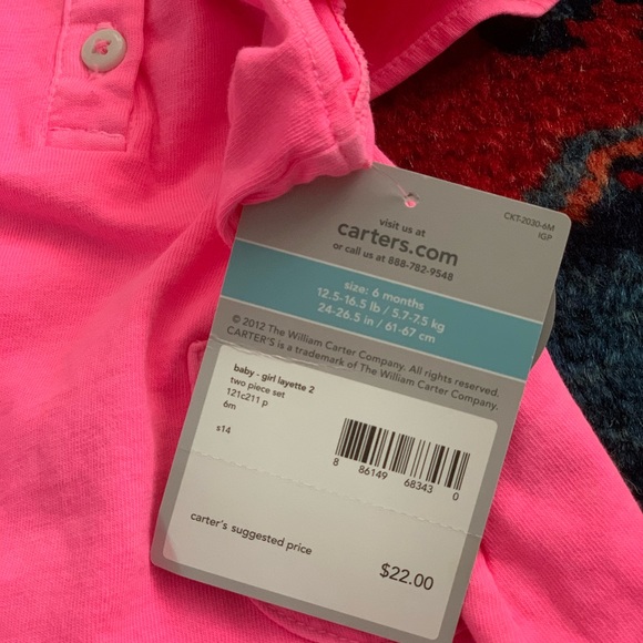 Carter’s Cap Sleeve Pink Top - Picture 3 of 7